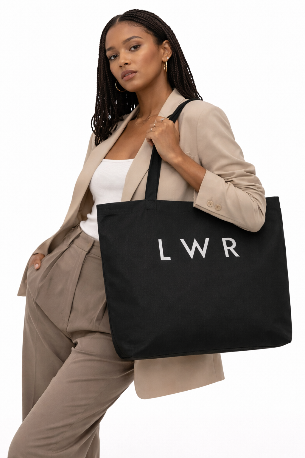 LWR Signature Oversized Tote – Black